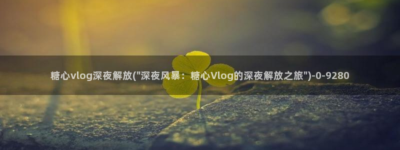 在线糖心vlog：糖心vlog深夜解放(\
